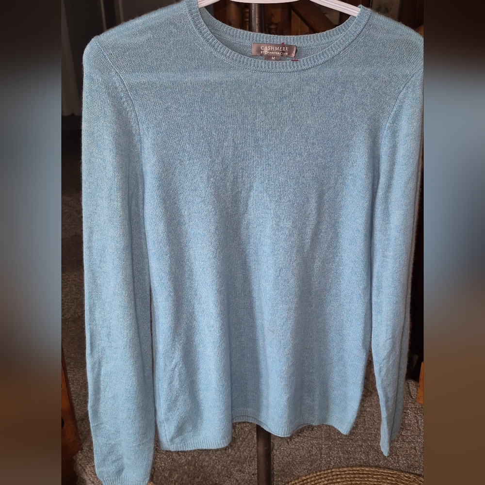 Charter Club Cashmere Sky Blue Sweater